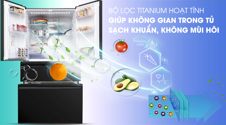 Bộ lọc Titanium hoạt tính - Tủ lạnh Mitsubishi Electric Inverter 564 lít MR-LX68EM-GBK-V Bộ lọc Titanium hoạt tính - Tủ lạnh Mitsubishi Electric Inverter 564 lít MR-LX68EM-GBK-V