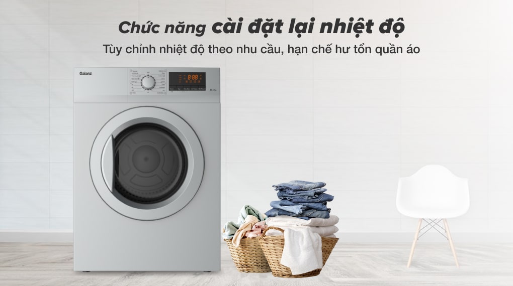 Máy sấy Galanz DV-80T5C(S) - Chức năng cài đặt lại nhiệt độ Máy sấy Galanz DV-80T5C(S) - Chức năng cài đặt lại nhiệt độ