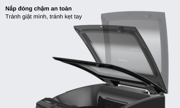 Máy giặt Sharp 10 kg ES-Y100HV-S - Nắp kính cường lực