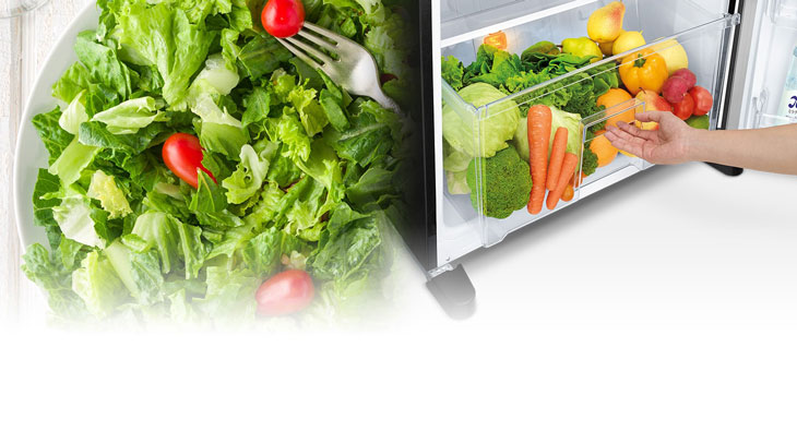 Tủ lạnh được trang bị đèn LED màu vàng cam giả lập ánh sáng mặt trời