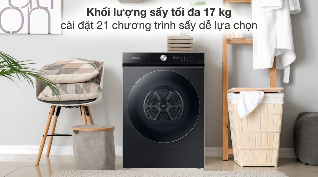 Máy sấy bơm nhiệt Samsung Bespoke AI 17 kg DV17B9750CV Máy sấy bơm nhiệt Samsung Bespoke AI 17 kg DV17B9750CV