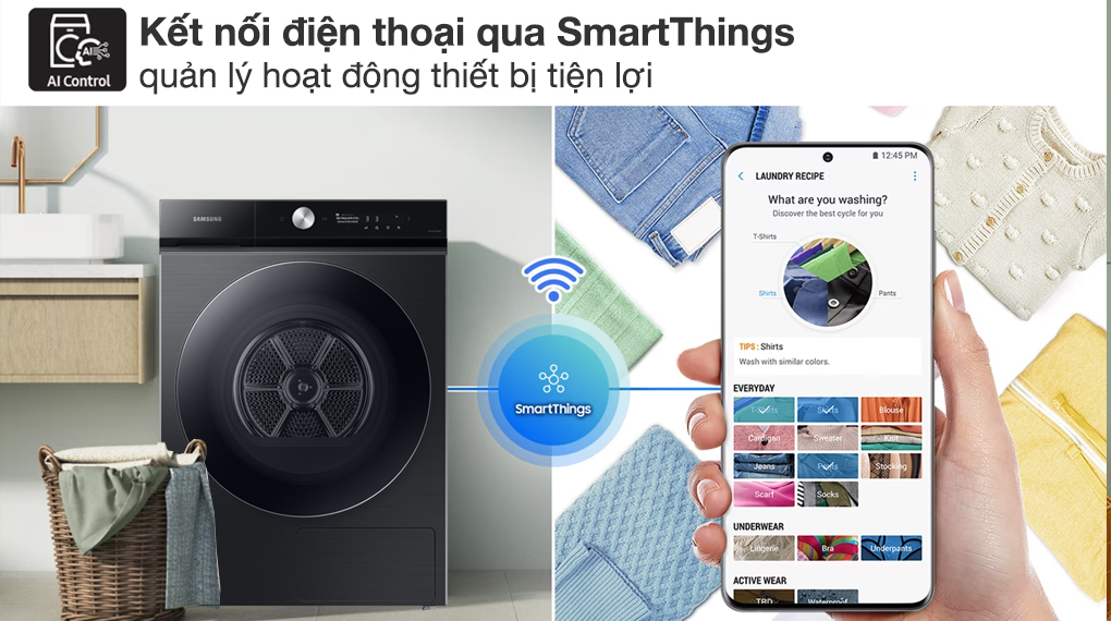 Máy sấy bơm nhiệt Samsung Bespoke AI 17 kg DV17B9750CV Máy sấy bơm nhiệt Samsung Bespoke AI 17 kg DV17B9750CV