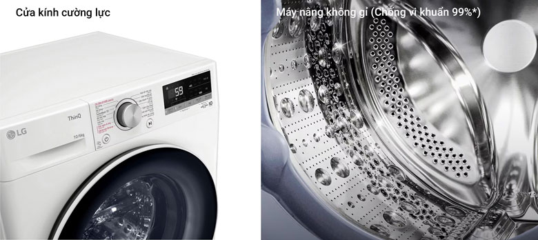 Máy giặt sấy LG Inverter 10kg FV1410D4W1