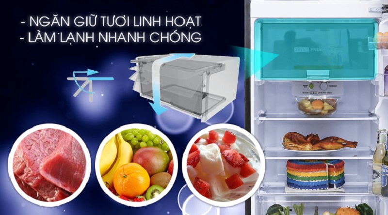 Tủ lạnh Sharp Inverter 253 lít SJ-X282AE-SL Tủ lạnh Sharp Inverter 253 lít SJ-X282AE-SL