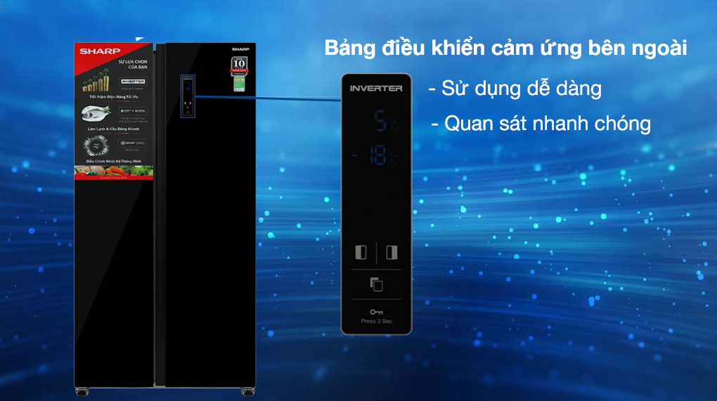 Tủ lạnh Sharp Inverter 532 lít SJ-SBX530VG-BK