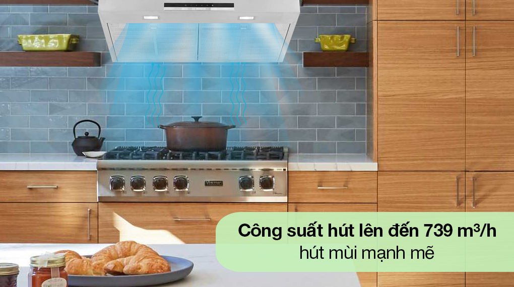 Máy hút mùi áp tường Bosch DWB77IM50 - Loại động cơ, công suất hoạt động, công suất hút, chế độ hút