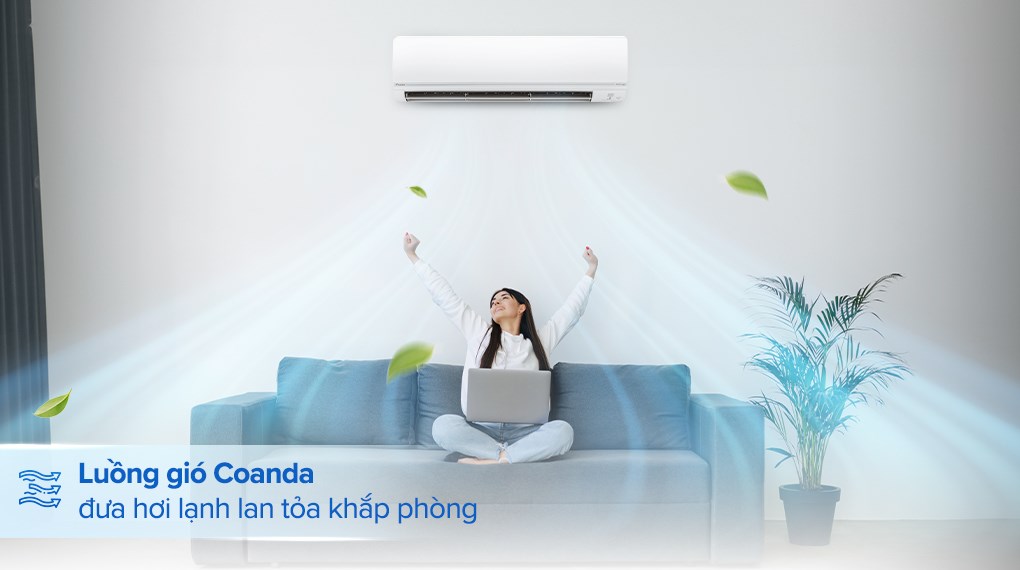 Máy lạnh 2 chiều Daikin Inverter 3 HP FTHF71VAVMV - Luồng gió Coanda