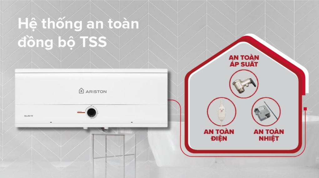 Máy nước nóng gián tiếp Ariston 20 lít 2500W SLIM3 20 R MT - Các chế độ an toàn