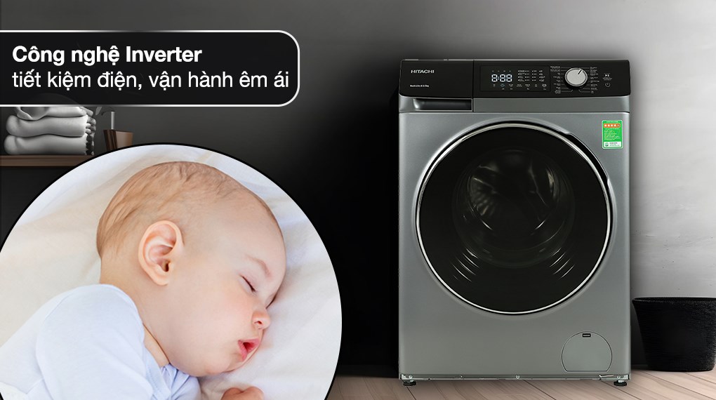 Máy giặt sấy Hitachi Inverter giặt 10.5 kg - sấy 7 kg BD-D1054HVOS - Công nghệ Inverter