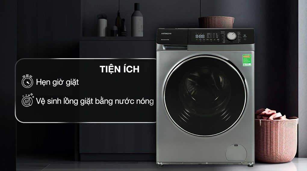 Máy giặt sấy Hitachi Inverter giặt 10.5 kg - sấy 7 kg BD-D1054HVOS - Tiện ích