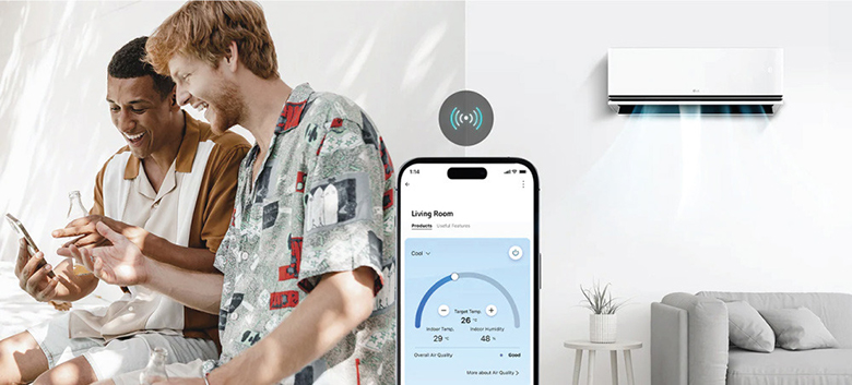 Điều hòa LG Inverter AI Air 2 chiều 18.000 BTU IDH18M1 - Điều khiển qua điện thoại