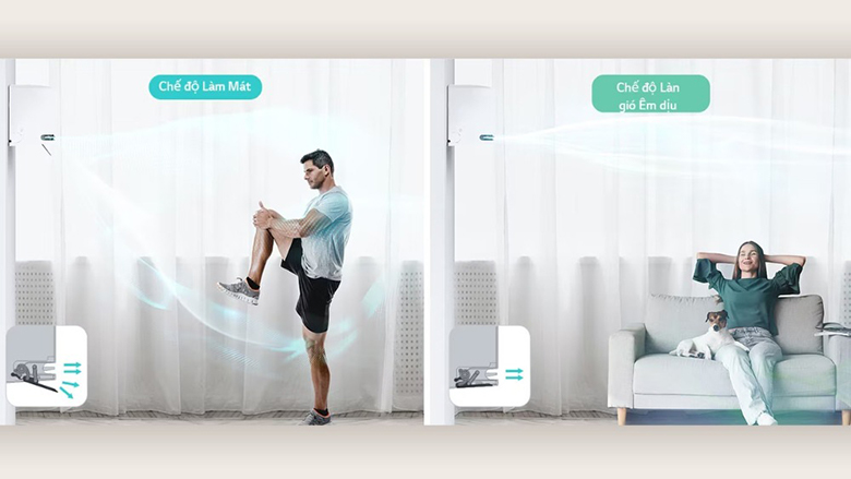 Điều hòa LG Inverter AI Air 2 chiều 18.000 BTU IDH18M1 - Chế độ gió êm dịu, thoải mái