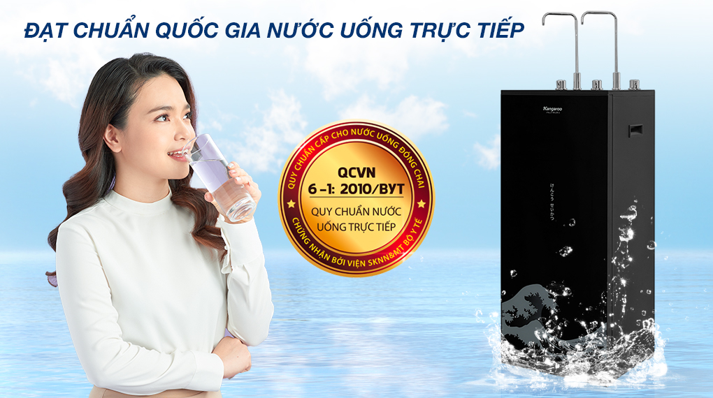 Máy lọc nước RO nóng nguội lạnh Kangaroo KG10A12 10 lõi - Tiêu chuẩn đầu ra